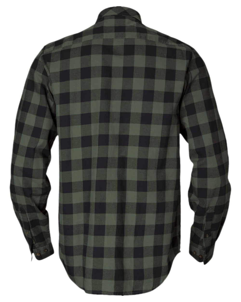 Green Check Coloured Harkila Scandinavian Long Sleeve Shirt on white background 