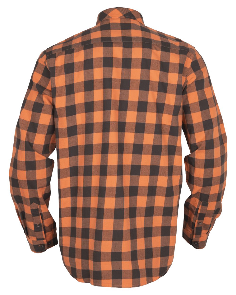 Mandarin Check Coloured Harkila Scandinavian Long Sleeve Shirt on white background 