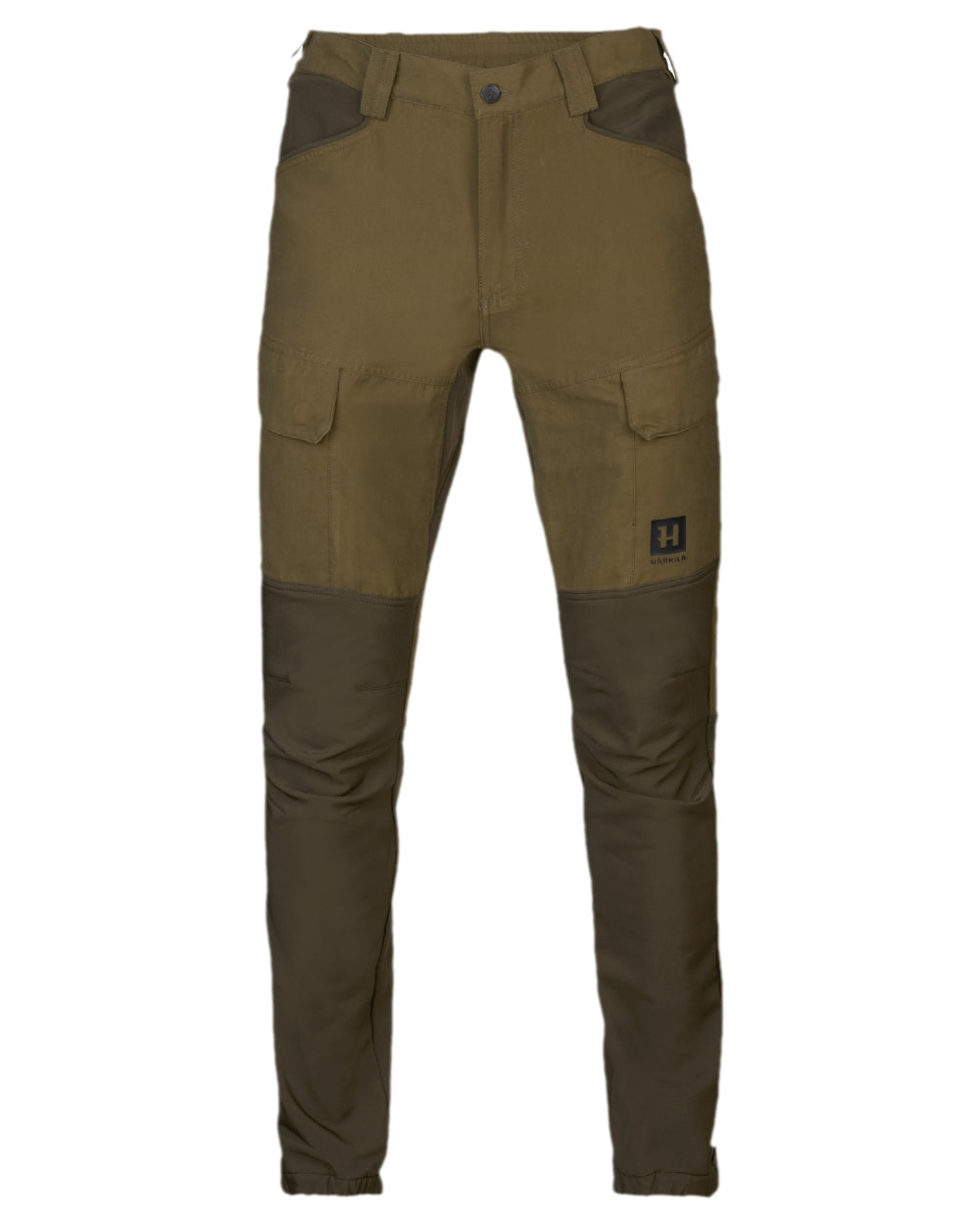 Dark Olive Willow Green Coloured Harkila Scandinavian Trousers on white background 