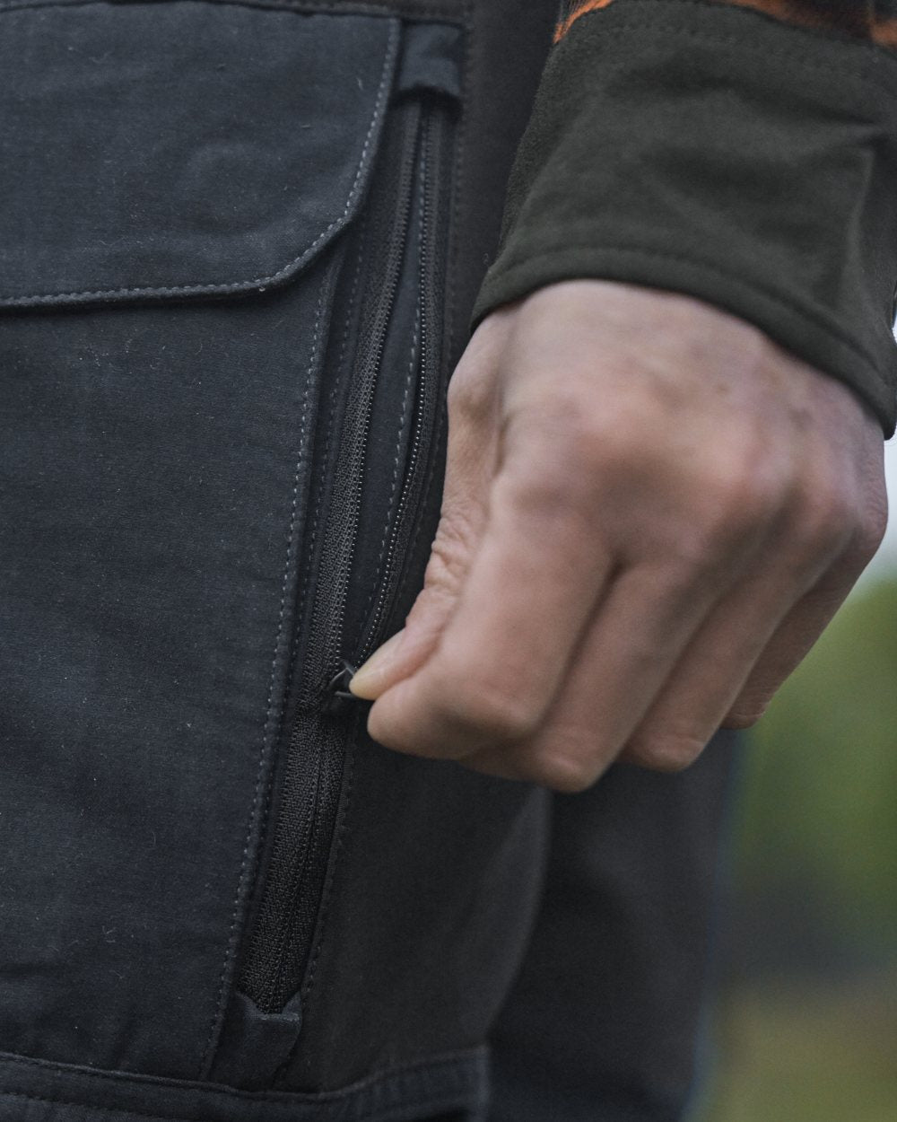 Salute Anthracite Coloured Harkila Scandinavian Trousers on forest background 