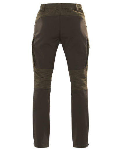 Willow Green Deep Brown Coloured Harkila Scandinavian Trousers on white background 