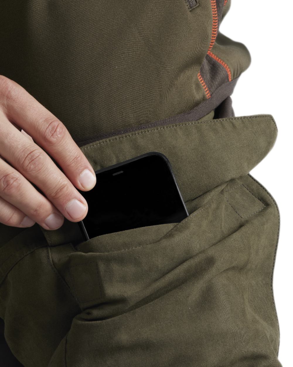 Willow Green Deep Brown Coloured Harkila Scandinavian Trousers on white background 