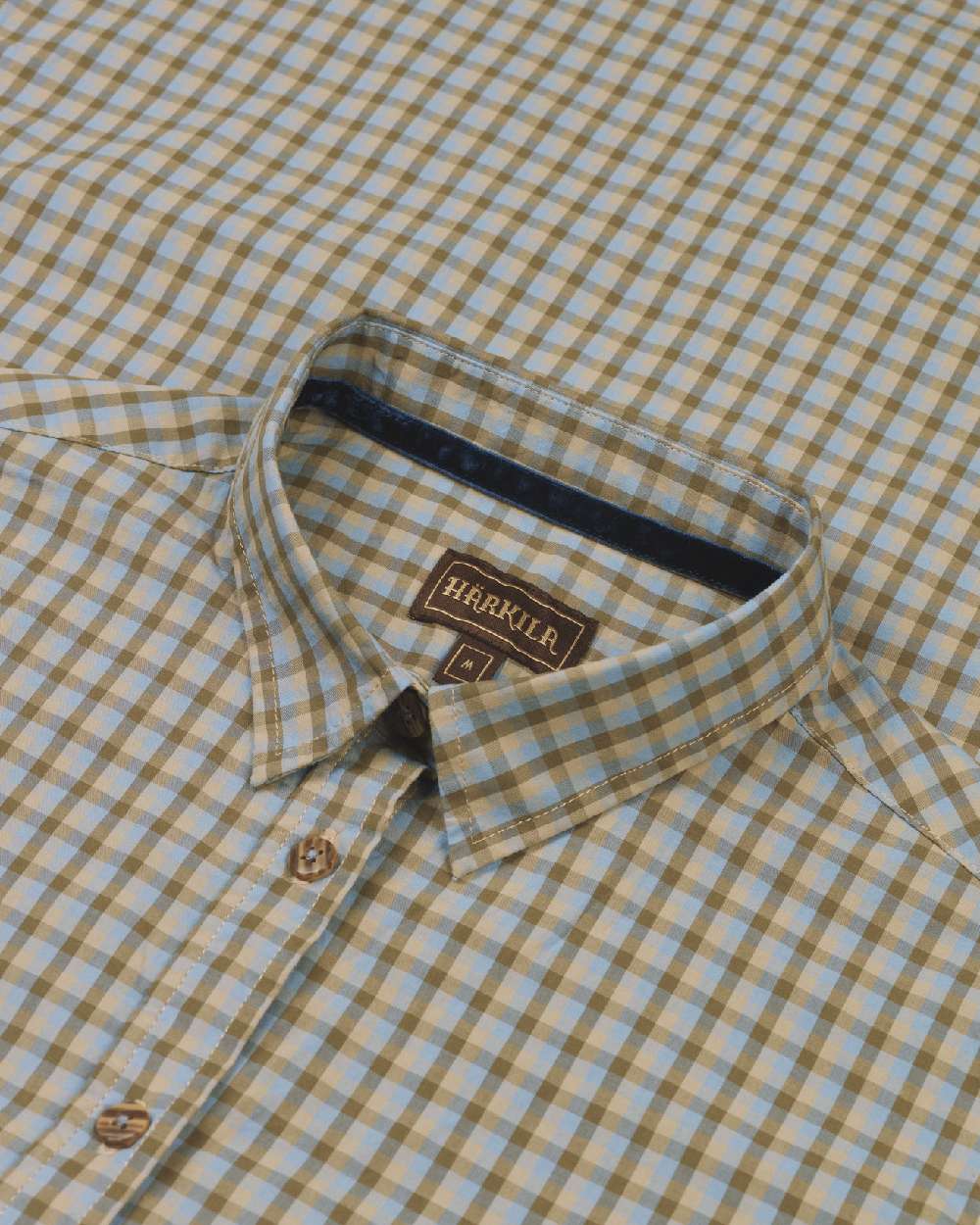 Heritage Blue Check Coloured Harkila Selja Lady Long Sleeved Shirt on white background 