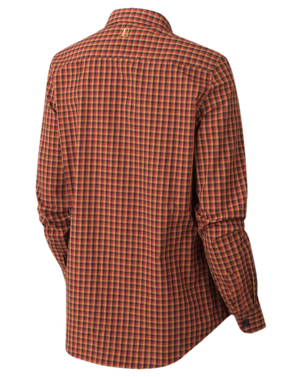 Red Black Check Coloured Harkila Selja Lady Long Sleeved Shirt on white background 