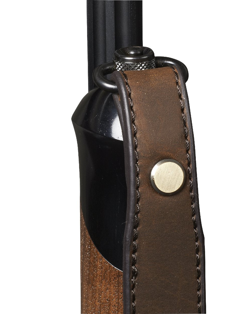 Dark Brown Harkila Shotgun Sling In Leather on white background 