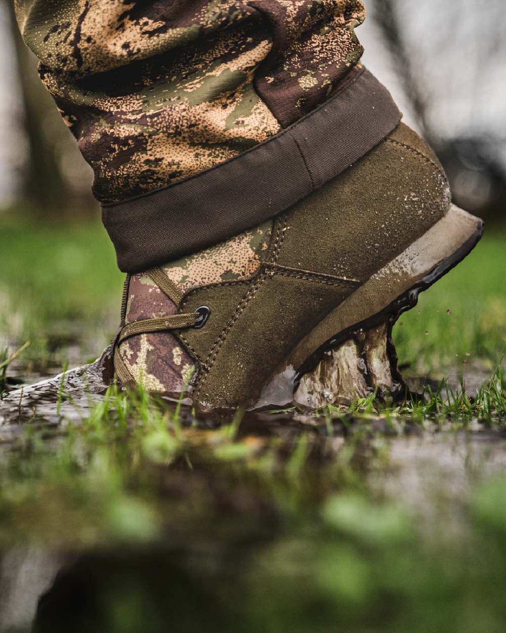 AXIS Forest Coloured Harkila Stalking Sneaker GTX Boots on outdoor background 