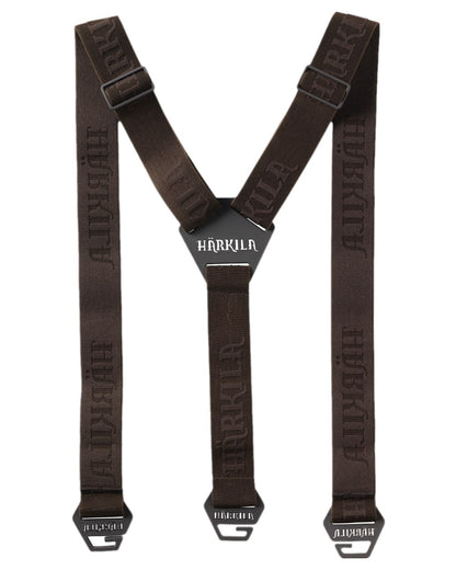 Willow Green Shadow Brown Coloured Harkila Tech Braces on white background 