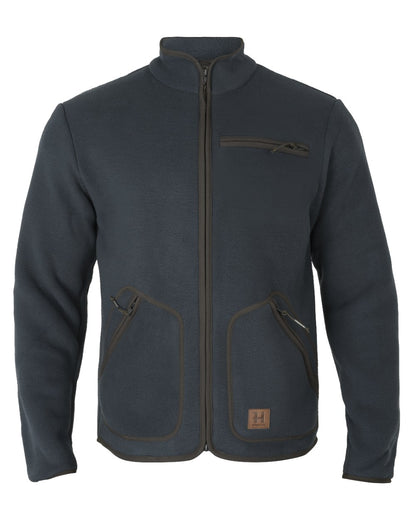 Dark Navy Coloured Harkila Torsby Fleece Jacket on white background 