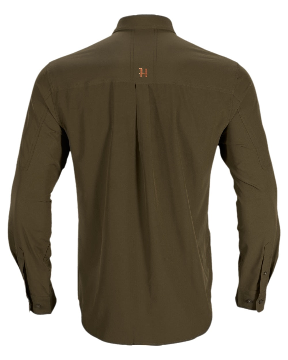 Willow Green Coloured Harkila Trail L/S Shirt on white background 