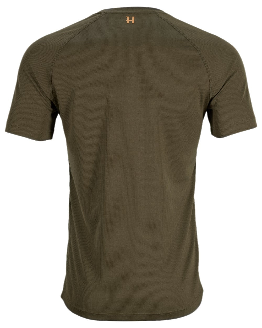 Willow Green Coloured Harkila Trail Short Sleeve T-Shirt on white background 