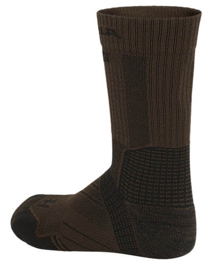 Dark Olive Willow Green Coloured Harkila Trail Socks on white background 