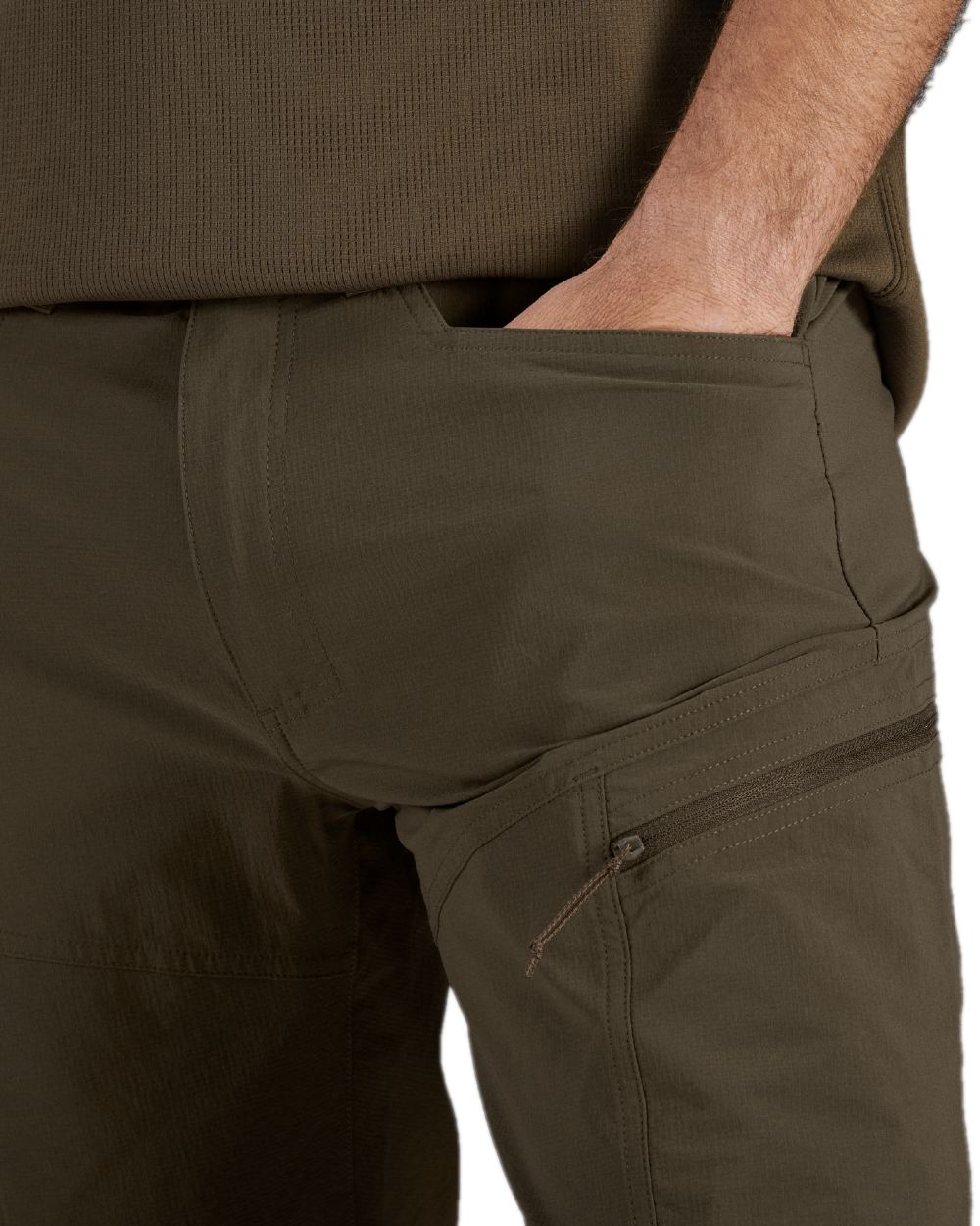 Willow Green Coloured Harkila Trail Trousers on white background 