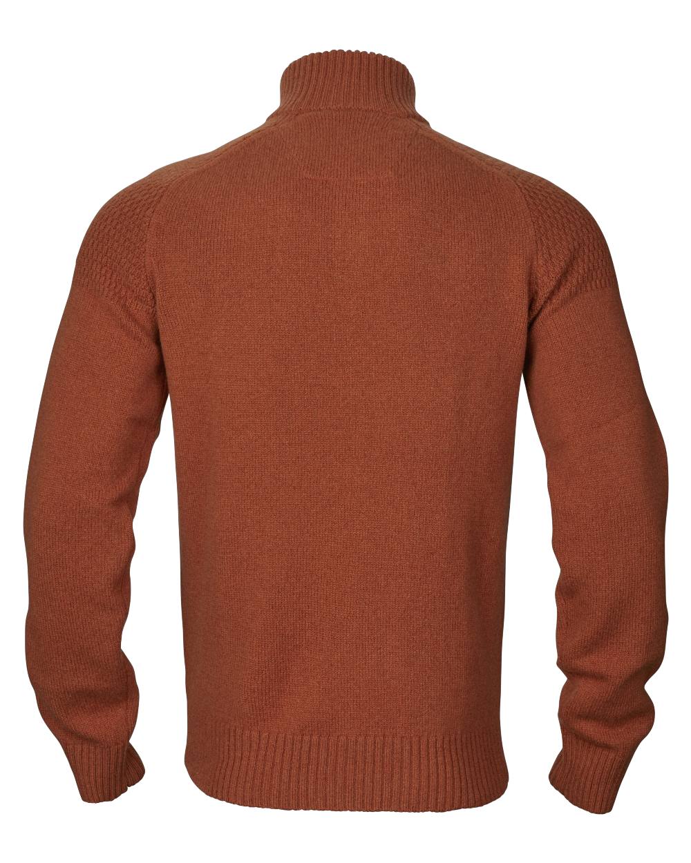 Bombay Brown Coloured Harkila Vincent Merino Half Zip Pullover on white background 