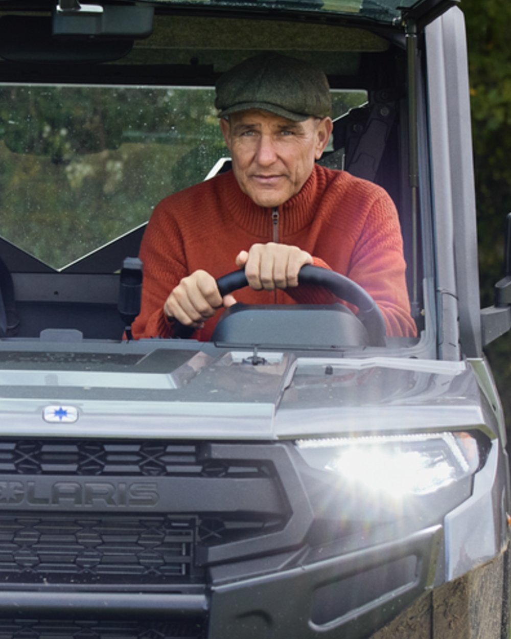 Bombay Brown Coloured Harkila Vincent Merino Half Zip Pullover on forest background 