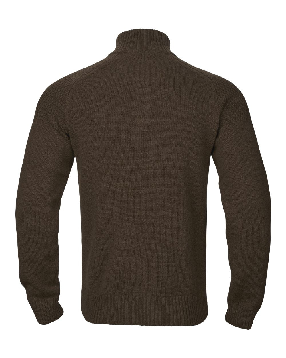 Demitasse Brown Coloured Harkila Vincent Merino Half Zip Pullover on white background 