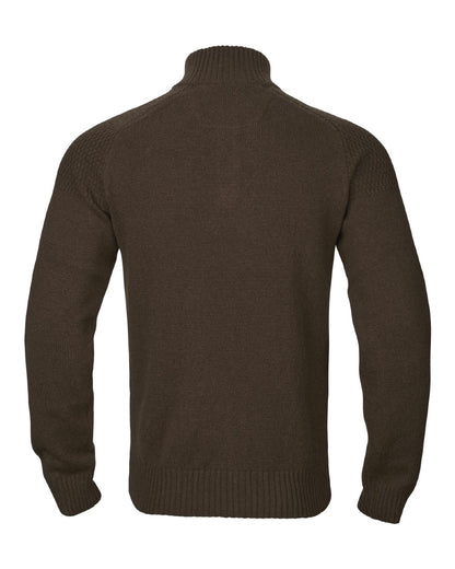 Demitasse Brown Coloured Harkila Vincent Merino Half Zip Pullover on white background 