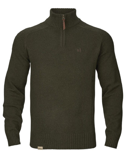 Rosin Coloured Harkila Vincent Merino Half Zip Pullover on outdoor background 