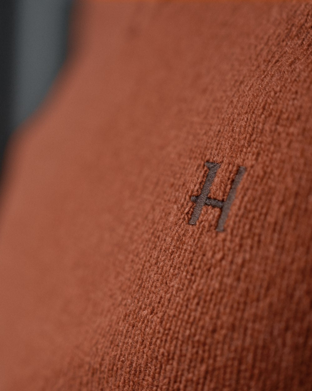 Bombay Brown Coloured Harkila Vincent Merino V-Neck Pullover on outdoor background 