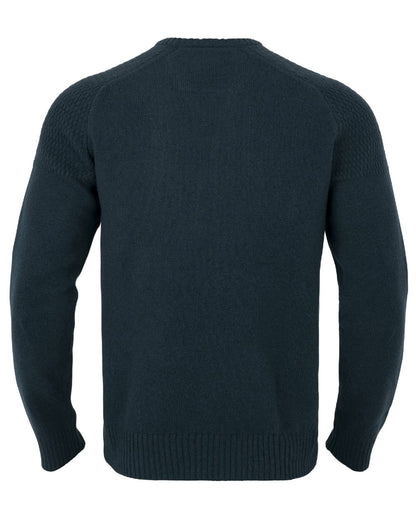 Dark Navy Coloured Harkila Vincent Merino V-Neck Pullover on white background 