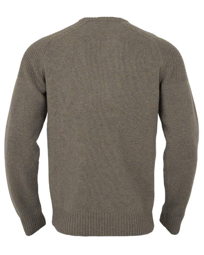 Dark Sand Coloured Harkila Vincent Merino V-Neck Pullover on white background 