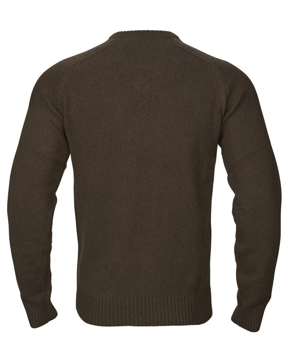 Demitasse Brown Coloured Harkila Vincent Merino V-Neck Pullover on white background 