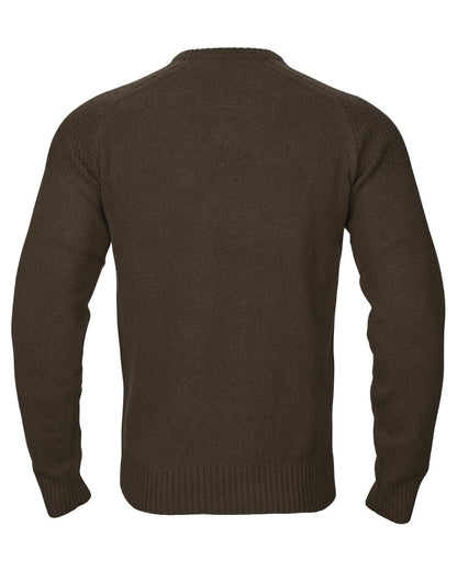 Demitasse Brown Coloured Harkila Vincent Merino V-Neck Pullover on white background 