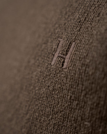 Demitasse Brown Coloured Harkila Vincent Merino V-Neck Pullover on white background 