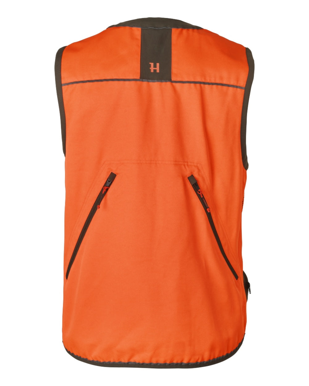 Orange Blaze Brown Coloured Harkila Wildboar Pro Blaze Waistcoat on white background 