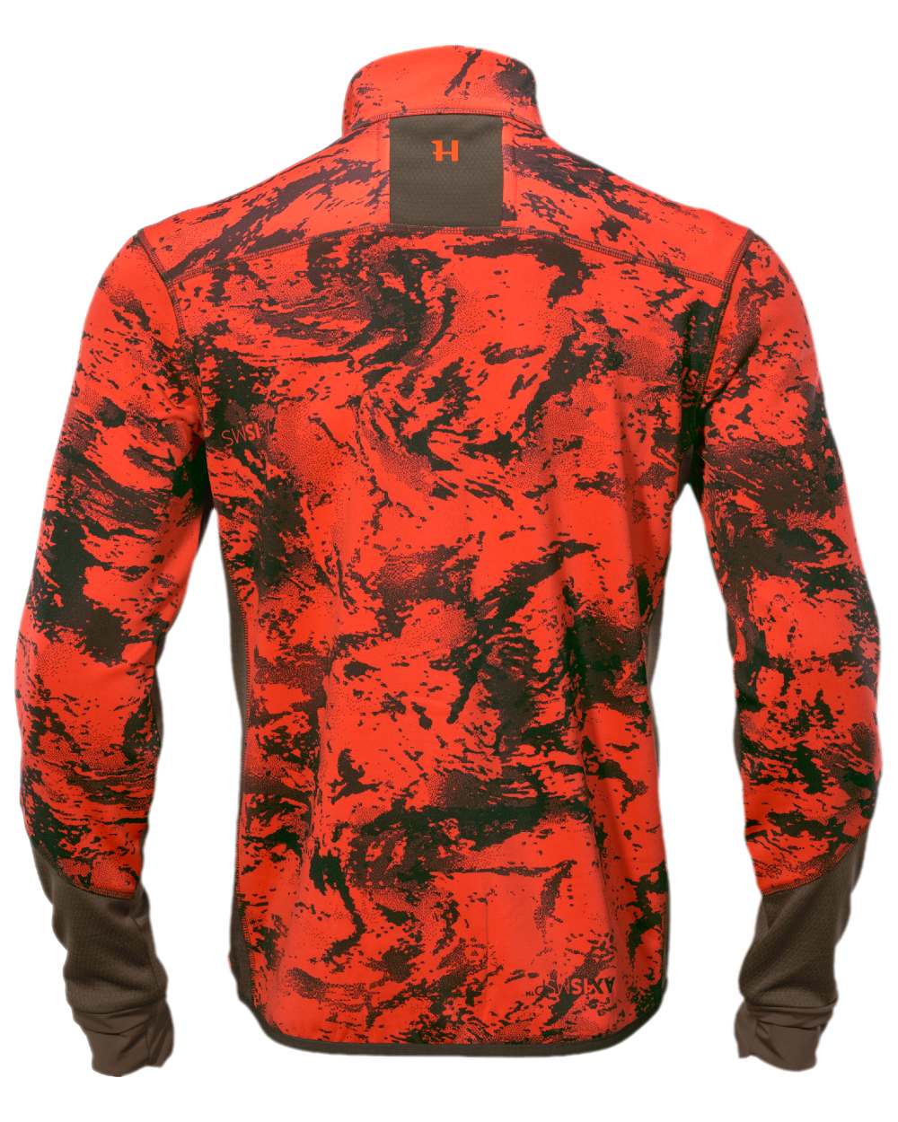 Wildboar Orange Coloured Harkila Wildboar Pro Camo Fleece Jacket on white background 