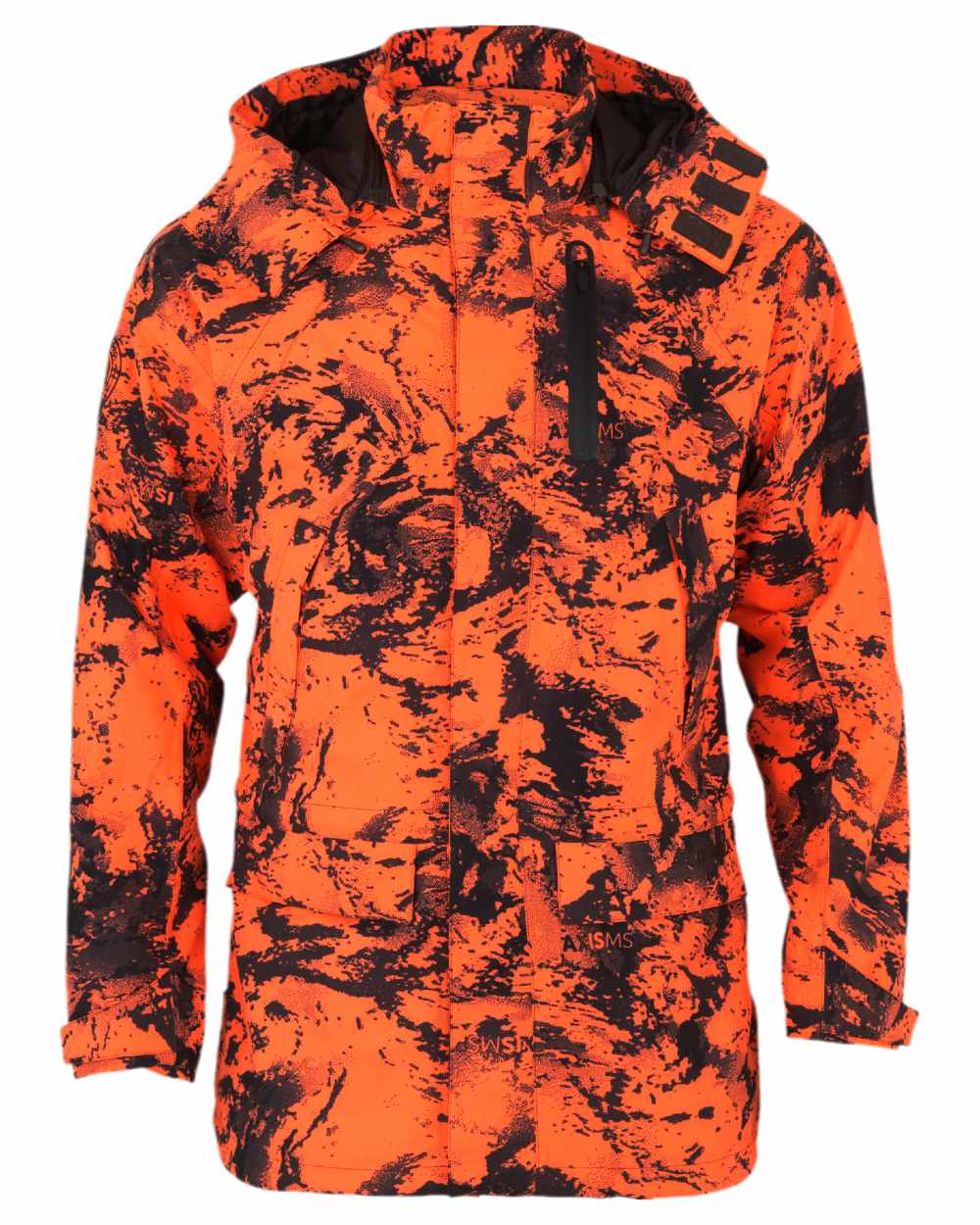 AXIS Orange Blaze Coloured Harkila Wildboar Pro HWS Insulated Jacket on white background 