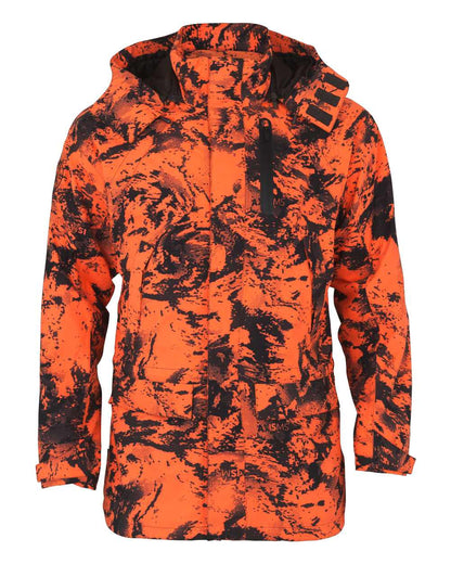 Axis Orange Blaze Coloured Harkila Wildboar Pro HWS Insulated Jacket on white background 