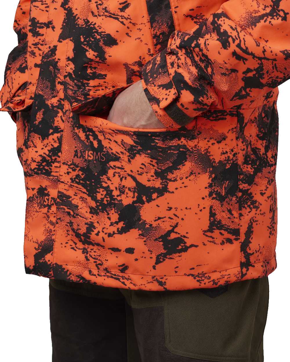 Axis Orange Blaze Coloured Harkila Wildboar Pro HWS Insulated Jacket on white background 