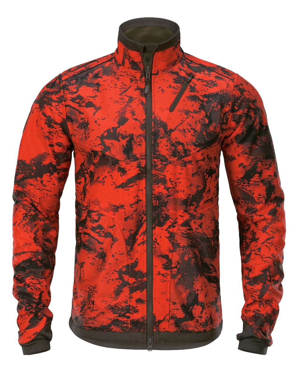 Willow Green Axis Wildboar Orange coloured Harkila Wildboar Pro Reversible WSP Jacket on white background 