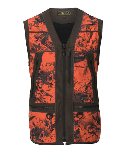 Axis Orange Blaze Shadow Brown colour Harkila Wildboar Pro Safety Waistcoat on white background 