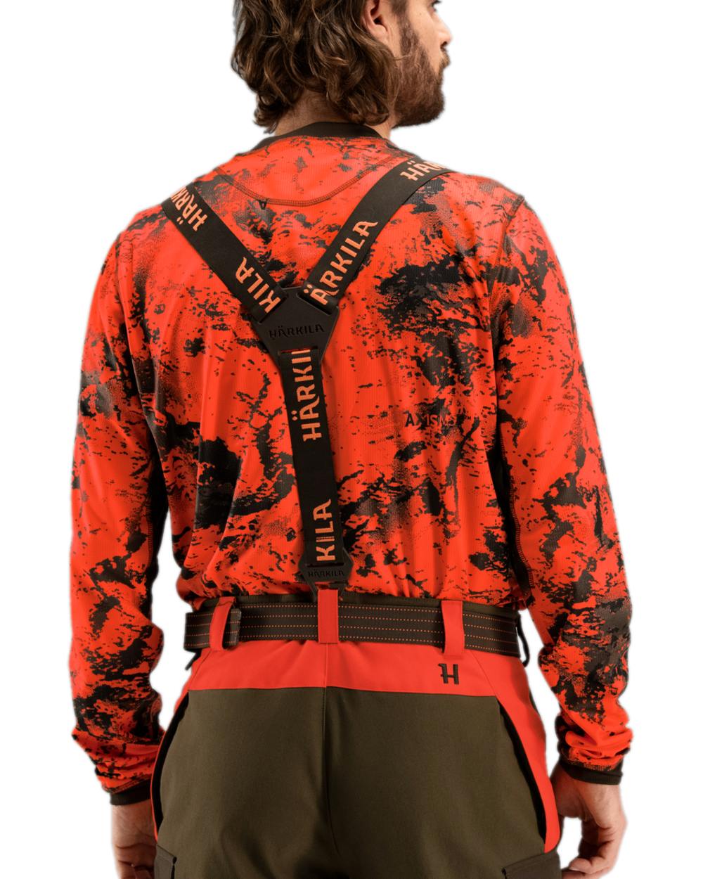 Brown Orange Blaze Coloured Harkila Wildboar Pro Tech Belt on white background 