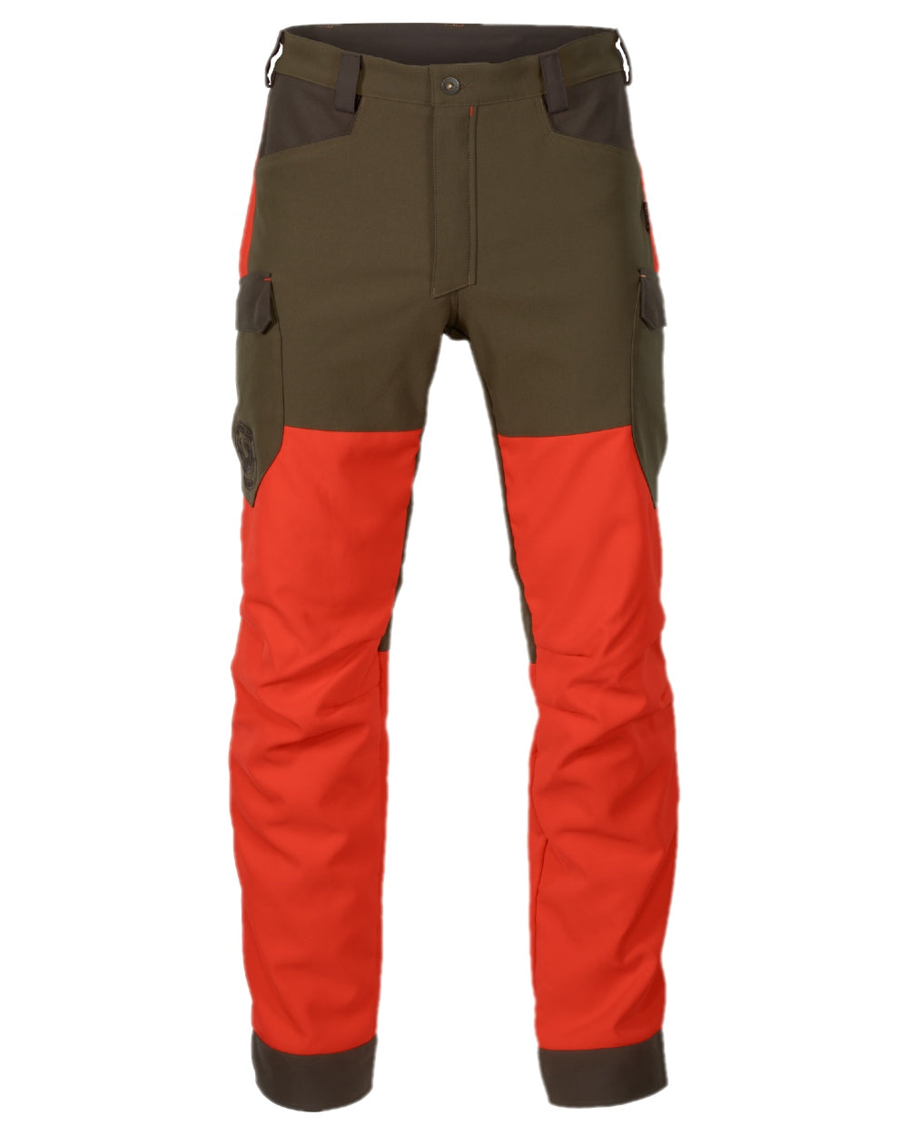 Wildboar Orange Willow Green Coloured Harkila Wildboar Pro Trousers on white background 