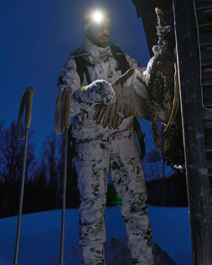 AXIS Snow Coloured Harkila Winter Active WSP Jacket on snow background 