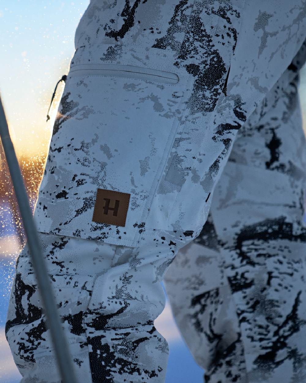 AXIS Snow Coloured Harkila Winter Active WSP Trousers on snow background 