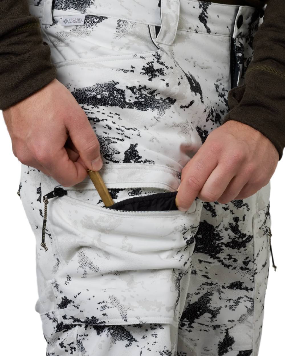 AXIS Snow Coloured Harkila Winter Active WSP Trousers on white background 
