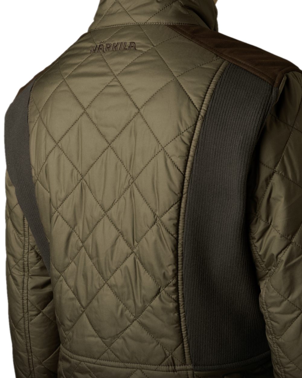 Willow Green Coloured Harkila Womens Ailsa Quilted Jacket on white background 
