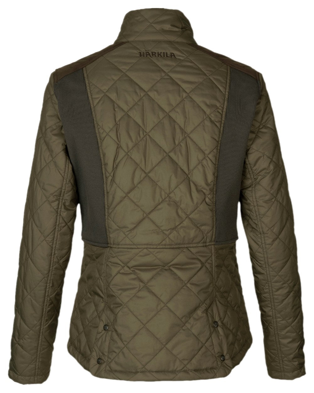 Willow Green Coloured Harkila Womens Ailsa Quilted Jacket on white background 