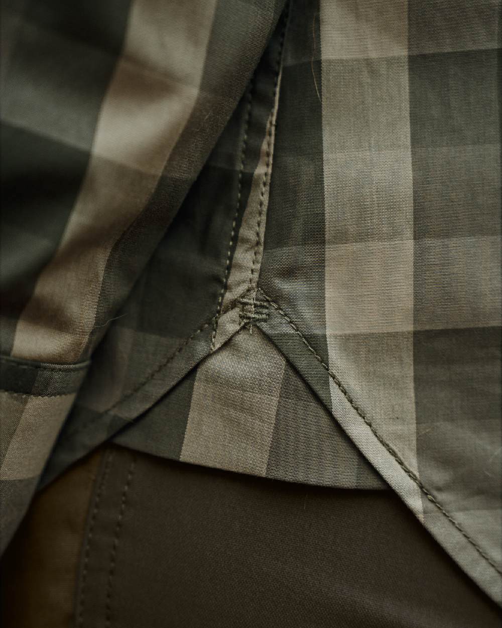 Forest Night Check coloured Harkila Womens Akeena Long Sleeve Shirt close up 