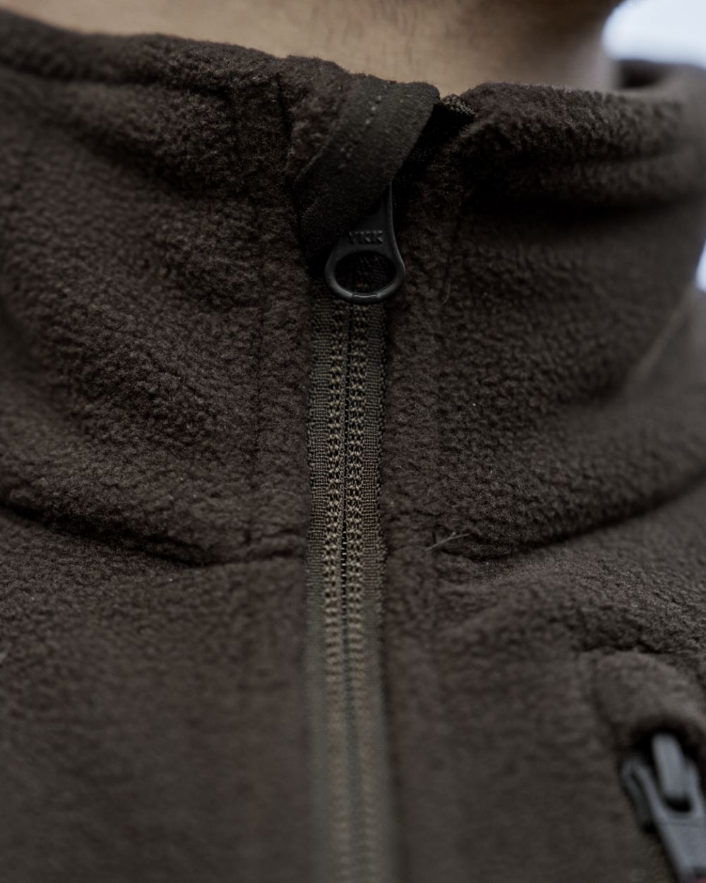 Shadow Brown Coloured Harkila Womens Aspire Fleece Waistcoat on outdoor background 