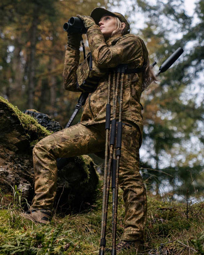Axis MSP Forest coloured Harkila Womens Deer Stalker Camo HWS Jacket on forest background 