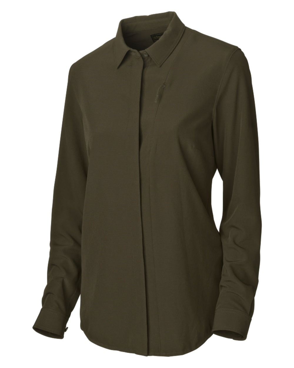 Willow Green Coloured Harkila Womens Herlet Tech Shirt on white background 