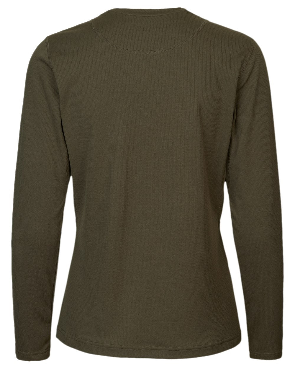 Willow Green Coloured Harkila Womens Instinct Long Sleeve T-Shirt on white background 