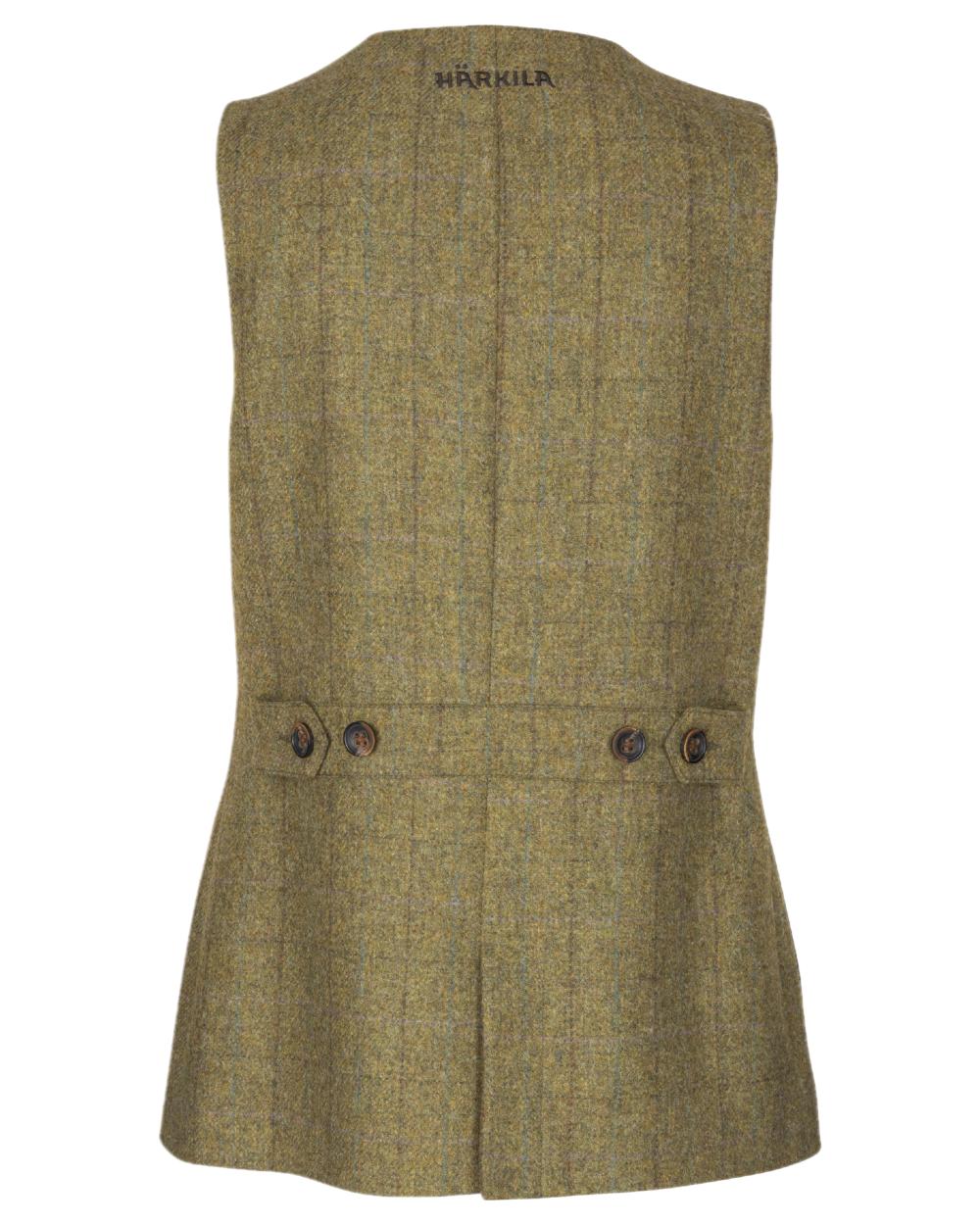 Olive Coloured Harkila Womens Jura Shooting Waistcoat on white background 
