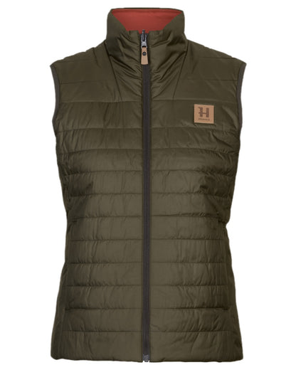 Willow Green Arabian Spice Coloured Harkila Womens Kalix HSP Waistcoat on white background 