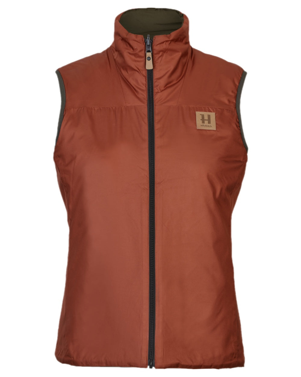 Willow Green Arabian Spice Coloured Harkila Womens Kalix HSP Waistcoat on white background 