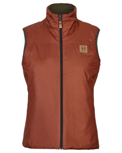 Willow Green Arabian Spice Coloured Harkila Womens Kalix HSP Waistcoat on white background 